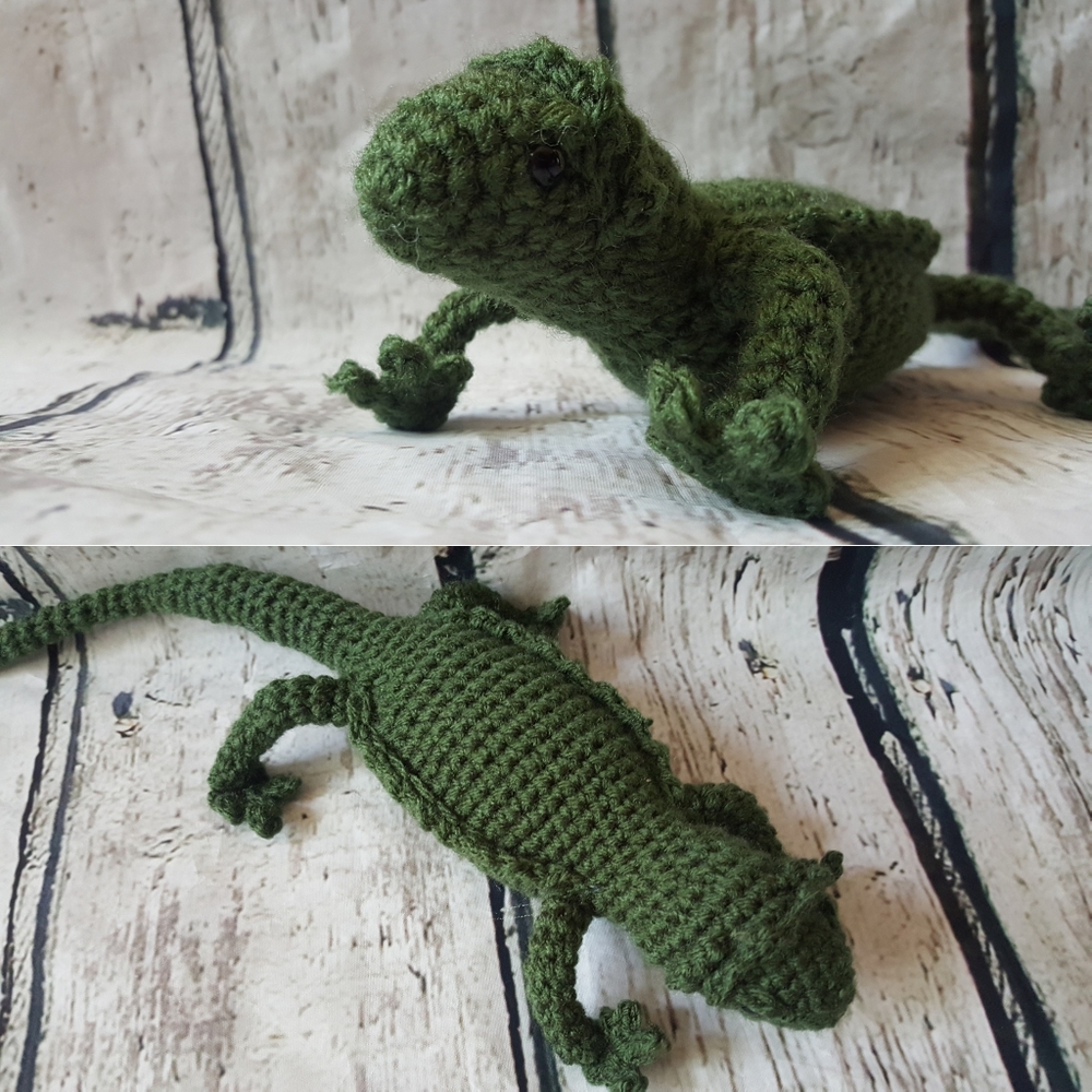 Crochet Thyme Green Bearded Dragon Amigurumi
